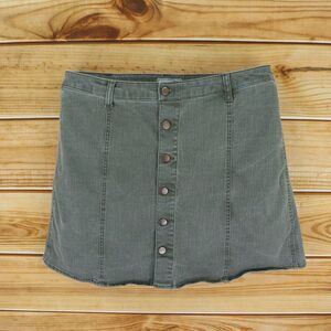 Falls Creek Denim Skirt Womens Size‎ 18 Green Cotton Blend A-Line Stretch